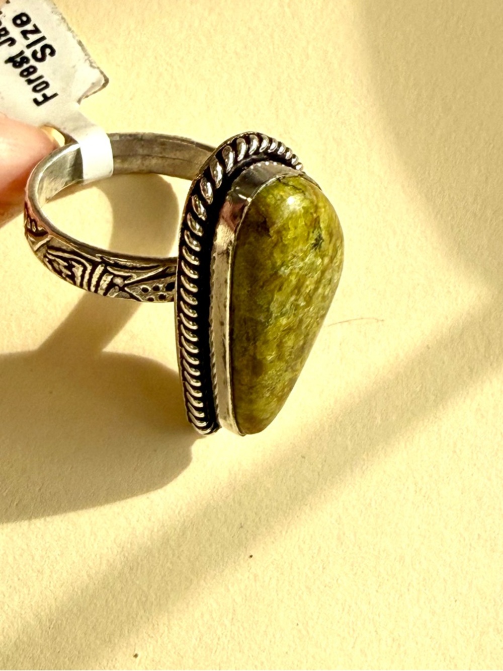 Forest Jasper Statement Ring Size 10 - Picture 3 of 7